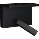 Bedside vegglampe 3W 2700 Kelvin med trådløs hurtig lader og USB A og C Svart