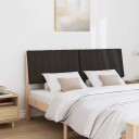  Polstret sengegavl Svart 150 cm Massiv furu