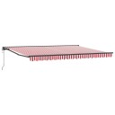  Innvendbar Markise Rød og hvit stripe 450x300 cm stoff