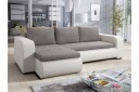 Lecanto 3 seters Sovesofa med Divan   Kunstlær/Grå/Hvit
