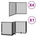 Vidaxl Hundeport Sammenleggbar 12 Paneler Svart 960 cm Poppeltre