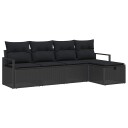 vidaXL Sofa sett 5 stk. 5 Antall seter Svart polyrotting