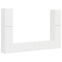  TV benksett 8 pcs Hvit Konstruert tre