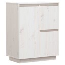 vidaXL Skjenk hvit 60x34x75 cm heltre furu