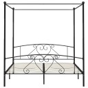 vidaXL Himmelsengeramme svart metall 200x200 cm