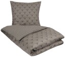Borg Living Sengetøy 150x210 cm - Vendbar design i 100% bomullssateng - Fan grå - Sengesett fra By Night