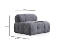 Belgin Sofa med Sjeselong 3 seter   Grå