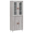 vidaXL Highboard grå sonoma 69,5x34x180 cm konstruert tre