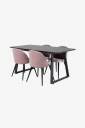 Venture Home   Spisegruppe Inca med 4 stk spisestoler Velvet   Svart