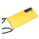 Saii Eco Line Samsung Galaxy S21 5G Deksel med Stropp Gul