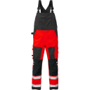 Fristads Hängslebyxa 1015 Plu, Klass 2 Varsel Röd/svart C50