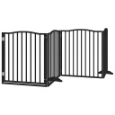 Vidaxl Hundeport Sammenleggbar 4 Paneler Svart 320 cm Poppeltre