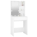 vidaXL Sminkebord med LED hvit 60x40x140 cm