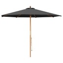 vidaXL Hageparasol Ø 300 x 248 cm Solid Eucalyptus Tre Antrasitt