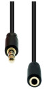 ProXtend Mini-Jack 4-Pin Slim Extension Cable Black 1M