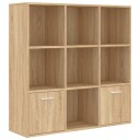 vidaXL Bokhylle sonoma eik 98x30x98 cm sponplate