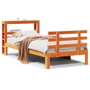  Sengeramme med hodegavl voksbrun 100x200 cm heltre furu 3306128