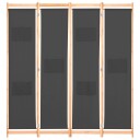  Romdeler 4 paneler grå 160x170x4 cm stoff 248176