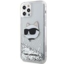 Karl Lagerfeld iPhone 12/12 Pro Hardcase Sølv Glitter Choupette Head