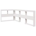  Bokhylle sengegavl L-formet hvit 75 cm heltre furu 8721158637673