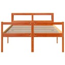  Sengeramme med hodegavl voksbrun 120x200 cm heltre furu 3305882