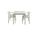 Cane line Bliss spisebord inkl. to stoler med armlener   Sand aluminium