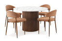 Scandinavian Choice Uppveda Spisebord 120 cm Rund med 4 stk Jairam Matstkolar Brun
