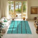Ryetepper   Leora Natural Cotton Shaggy turkis/brun Størrelse: 160 x 230 cm