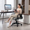 Ergonomisk kontorstol høy rygg justerbar grå