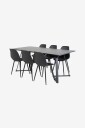 Venture Home   Spisegruppe Maggie med 6 stk spisestoler Penally   Svart