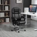 Kontorstol med vibrasjonsmassasje ergonomisk skrivebordsstol med varme liggefunksjon høydejusterbar lederstol med fotstøtte,
