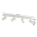 Lindby Joffrey takspot, 4 lyskilder, 80 cm, hvit