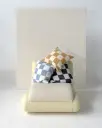 Maison Deux Checkerboard Putetrekk 50x50 Mørk Blå/Hvit