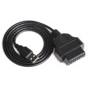 OBD2 hunn til USB-kabel - 1 meter diagnostisk adapterkabel