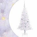  Kunstig juletre med 150 LED med stativ Hvit 120 cm PVC og Stål