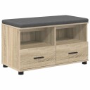 vidaXL Gangbenk Sonoma eik 80 x 38 x 46 cm Konstruert treverk og stoff