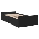  Sengeramme med skuffer svart 75x190 cm konstruert tre 8721102620034