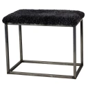 Skinnwille Palle Benk saueskinn 60x35 cm Darkgrey/Steel