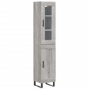 vidaXL Highboard grå sonoma 34,5x34x180 cm konstruert tre 8720845489410