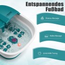 Fotbad massasjeapparat fotmassasje spa med fjernkontroll sammenleggbar 33,5 x 41 x 20,5 cm turkis