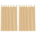  Voile gardiner med stanglommer 2 stk sand 8721158552334