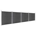 vidaXL Gjerdepanelsett WPC 699x186 cm svart