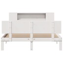  Seng med bokhylle uten madrass hvit 135x190 cm heltre furu 8721158614148