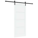 vidaXL Gliddør med Dørkomponentsett Hvit 86x211 cm Solid Furu