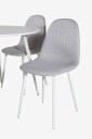 Venture Home   Spisegruppe Plaza med 4 stk spisestoler Polar   Hvit