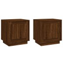 vidaXL Nattbord 2 stk brun eik 44x35x45 cm konstruert tre