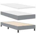  Box Spring Seng med Madrass Lys Grå 100x200 cm Stoff