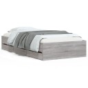 vidaXL Sengeramme med skuffer grå sonoma 75x190 cm konstruert tre 8721012245518