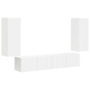  TV vegghyllesett Veggmontert 4 pcs Hvit Konstruert tre