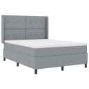  LED Box Springer Bed med madrass Lysegrå 140 x 190 cm stoff